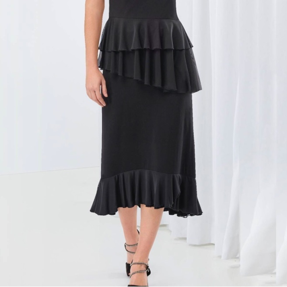 NWOT the pyramid collection Mesh Ruffle Knit Skirt